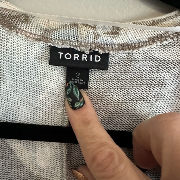 Torrid slub knit tropical print duster size 2 - Picture 3 of 6